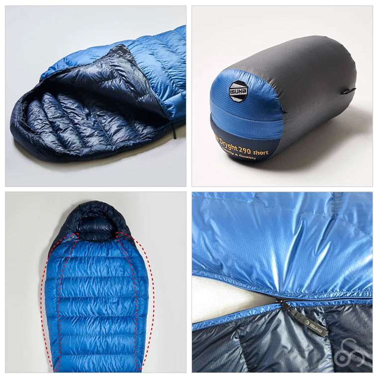 AIR DRYGHT イスカ 寝袋 エアドライト 290 ショート マミー型 撥水