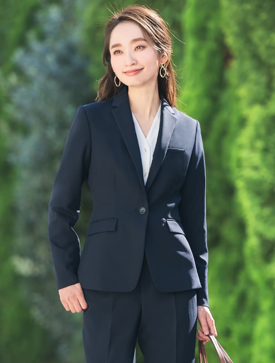 ジャケット 単品 レディース スーツ ストレッチ 洗える カラーレス