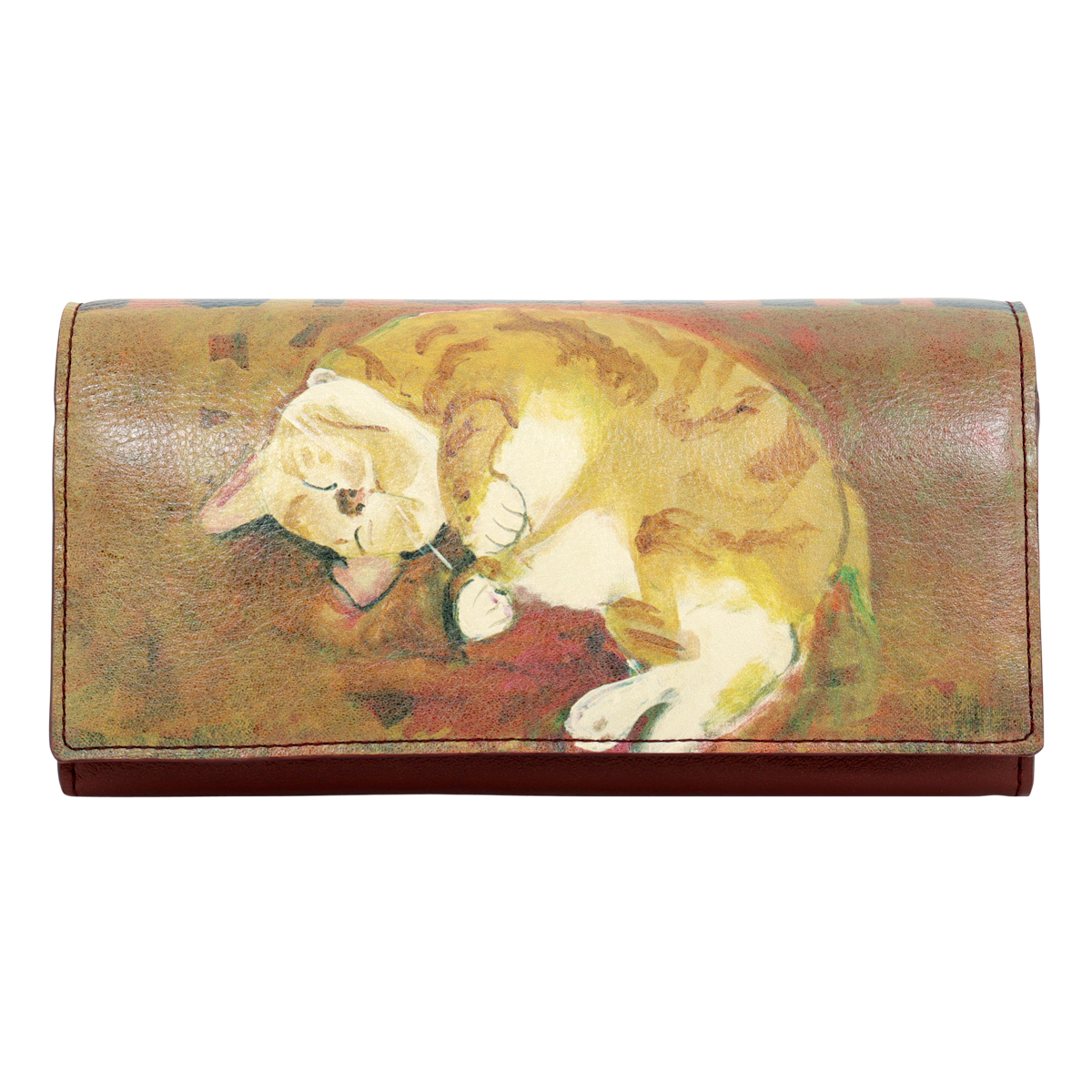 Manhattaner's（マンハッタナーズ） 長財布 かぶせ 本革 猫 ねこ ネコ