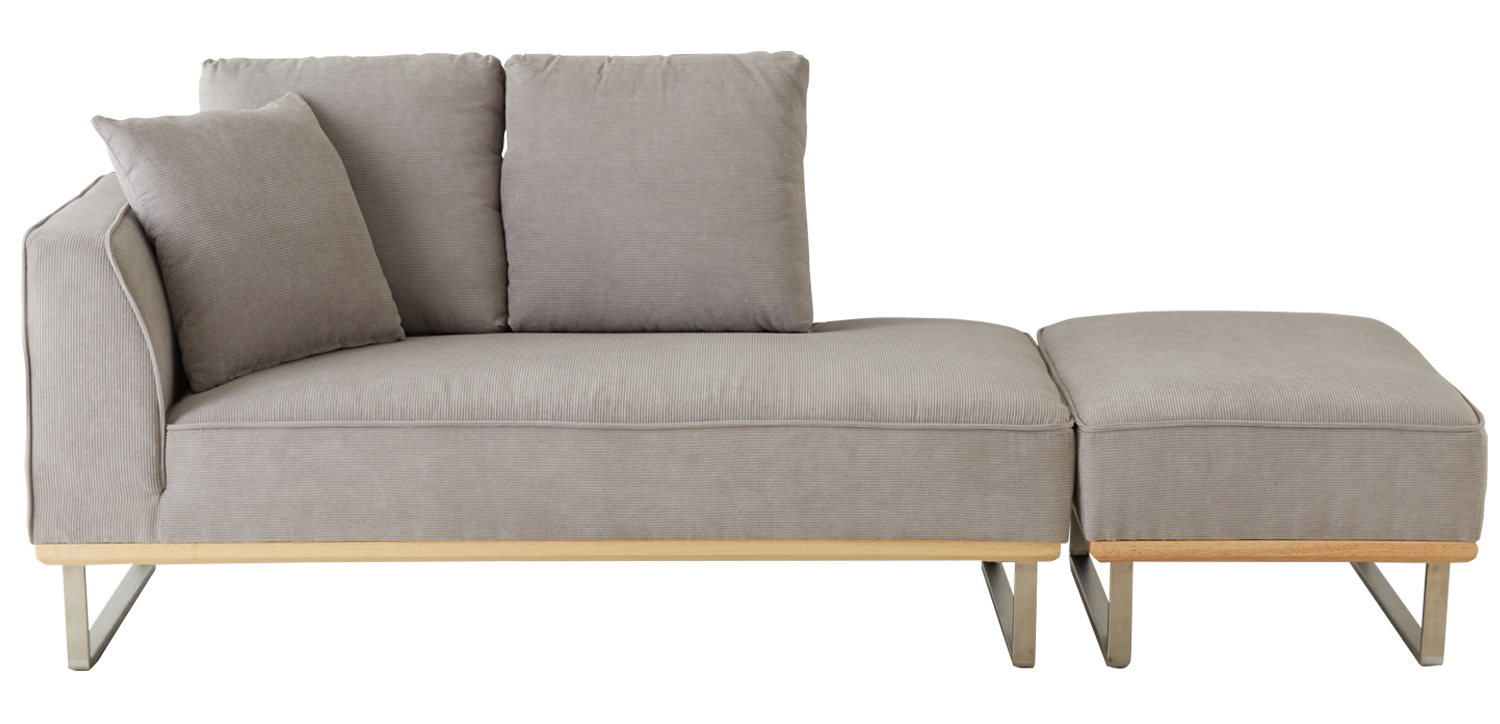 SAKODA カウチソファ コーデュロイ ポケットコイル オットマン付き 3人