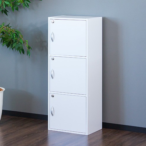 美品【ALPHA】アルファ 鍵付きキャビネット 書類収納ボックス 10段