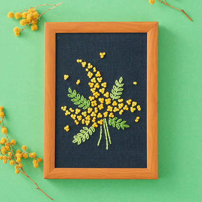 戸塚刺繍キット フレームキット ワイルドフラワー | ミモザ ローズ