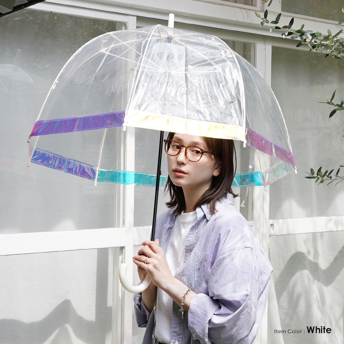 CRUX（クラックス） ビニール傘 オーロラ 深張り 傘 ジャンプ おしゃれ