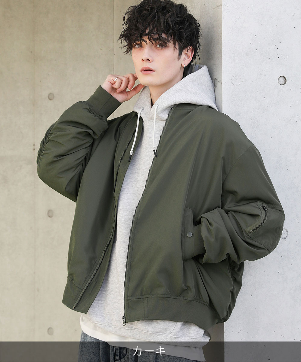 ma-1 メンズ ビッグシルエット ブルゾン ミリタリー ジャケット