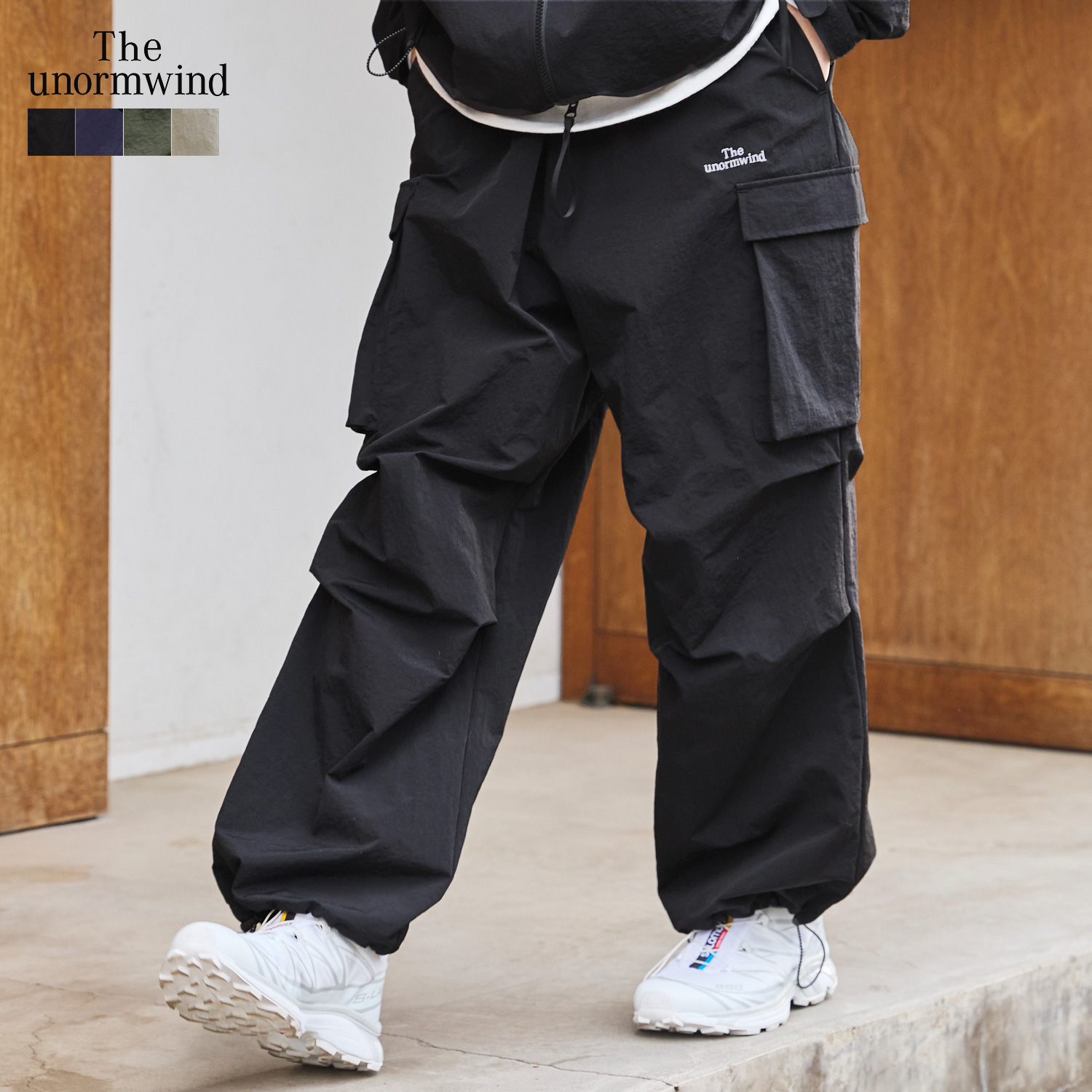 The unormwind 【セットアップ対応】 カーゴパンツ メンズ 春 秋 ロゴ