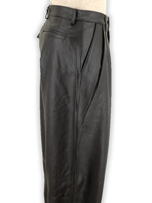 レザーパンツ メンズ 本革 牛革 ブラック 黒 M L ストレート