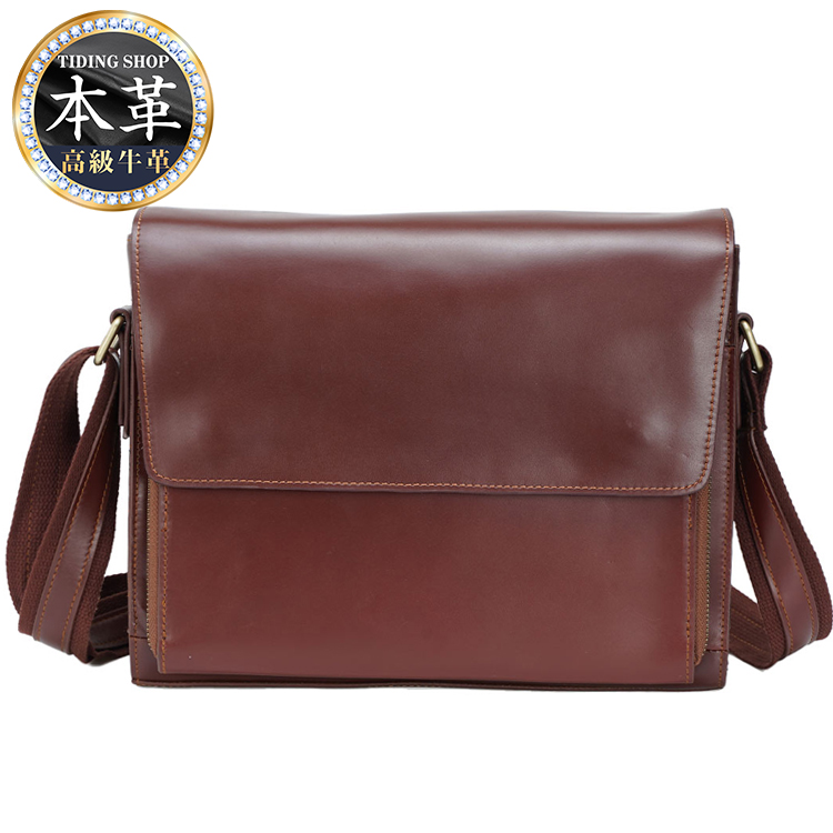 TIDING メッセンジャーバッグ メンズ 本革 斜め掛けショルダーバッグ
