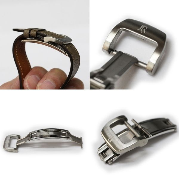 Dバックル ジャンルソー 両開き 16mm 18mm シルバー 腕時計 金具