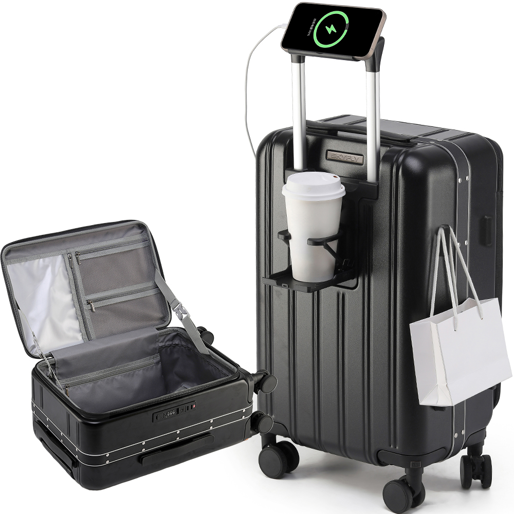 最新式デザイン！スーツケース フロントオープン 片開き キャリー