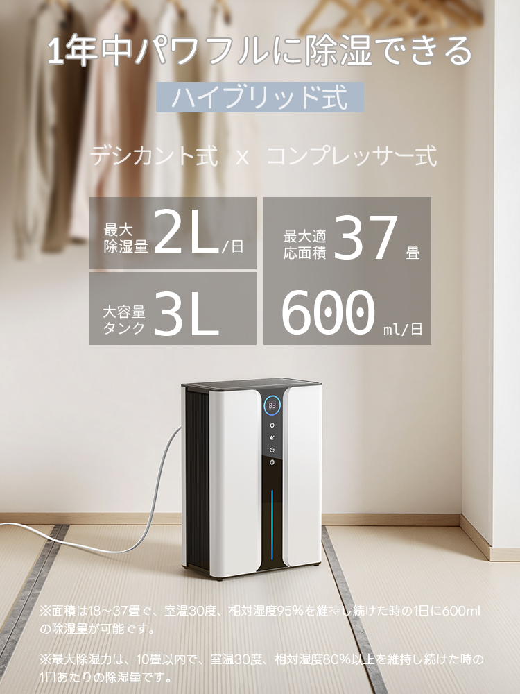 クーポンで7,633円！／2025最新型 除湿機 ハイブリッド式 衣類乾燥
