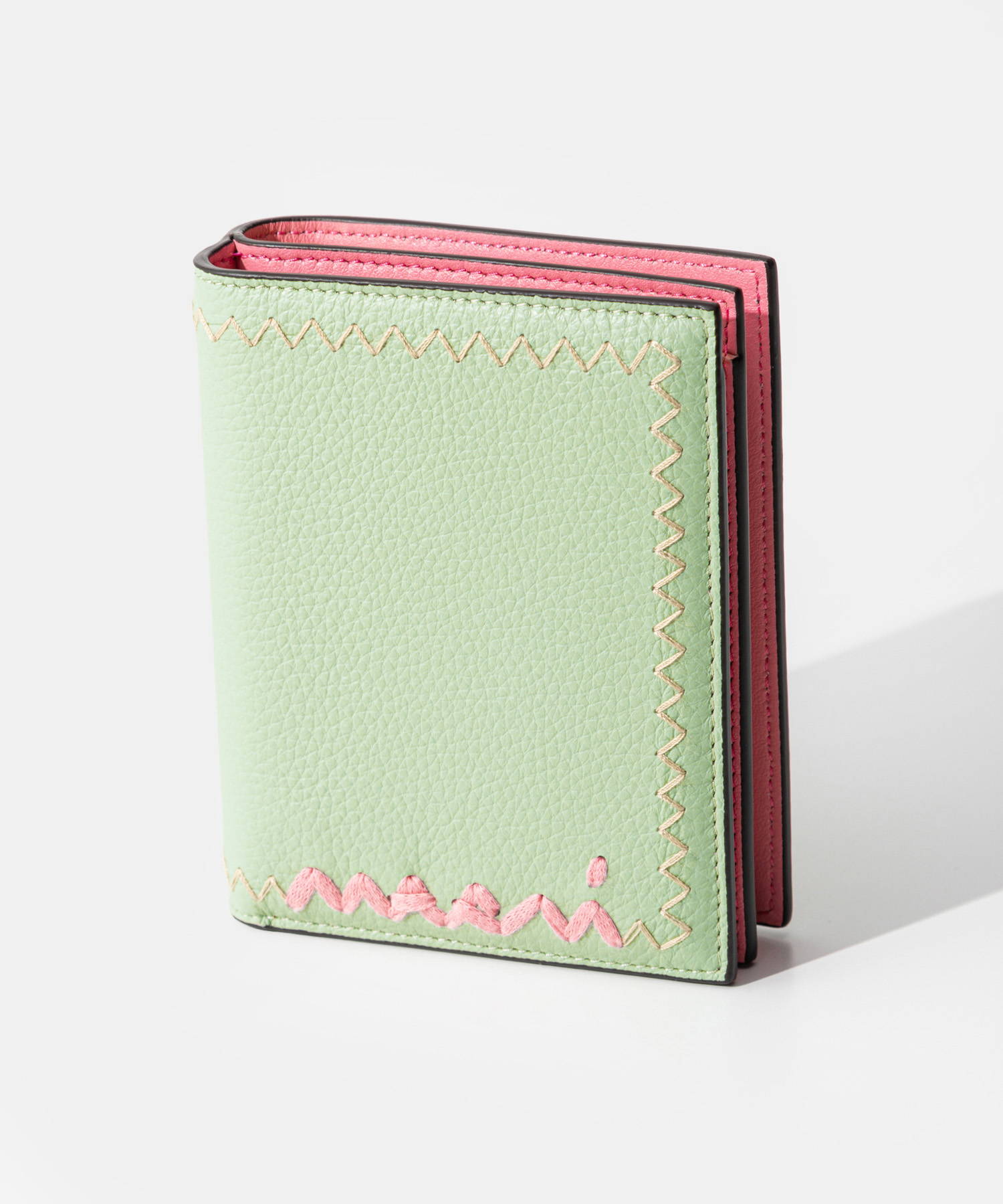 MARNI（マルニ） MARNI COMPACT WALLET WITH ZIPPER SYMBOL LOGO