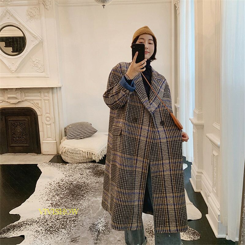 グレンチェック レディース チェスターコート 千鳥柄 アウター ロング