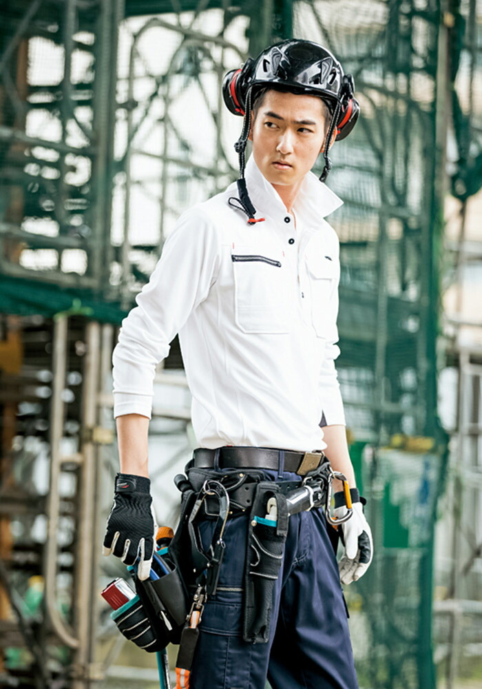 アイトス 作業服 AITOZ 長袖ポロシャツ AZ-10608 SS-LL 通年 制電 作業