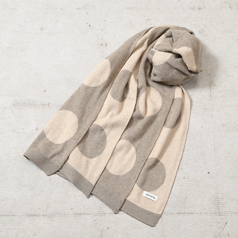 ROTOTO（ロトト） R5139 PORTHOLE DOT COTTON SHAWL MUFFLER ポート