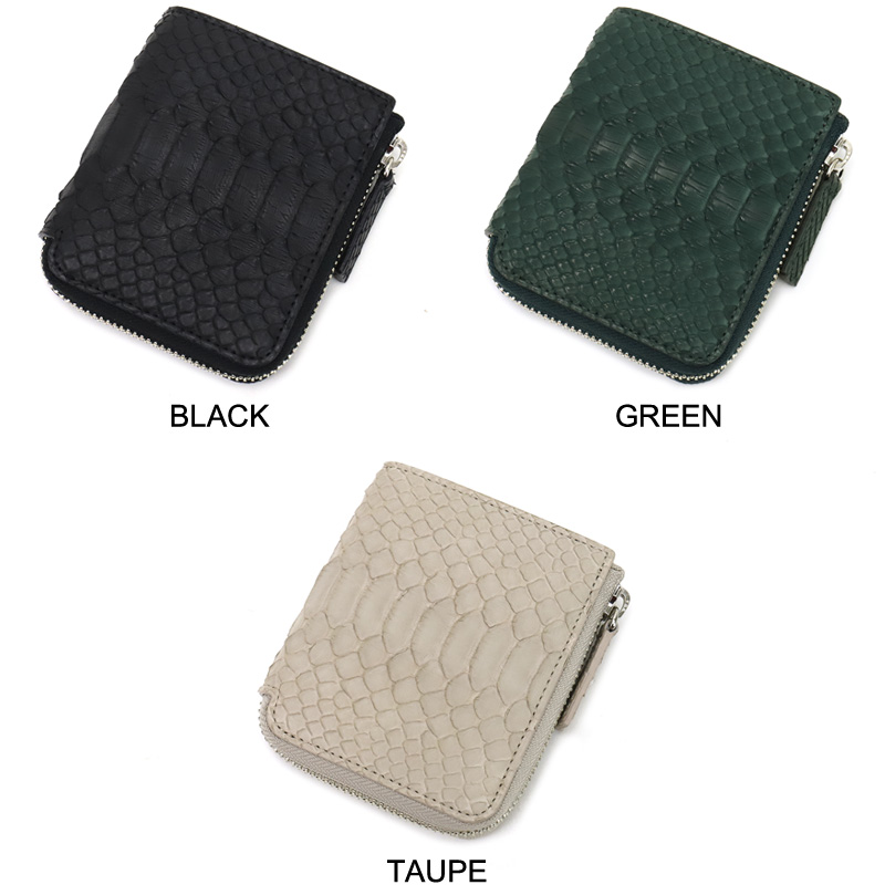 IS/IT（イズイット） パイソン小物 二つ折り財布 L字ファスナー 札入れ