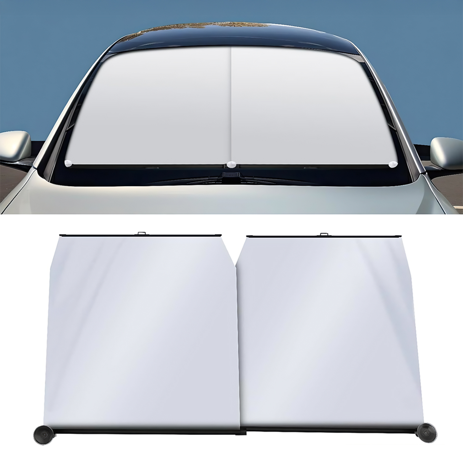 トヨタ ハイエース 200系 サンシェード ロール式 車用 フロント 吸盤