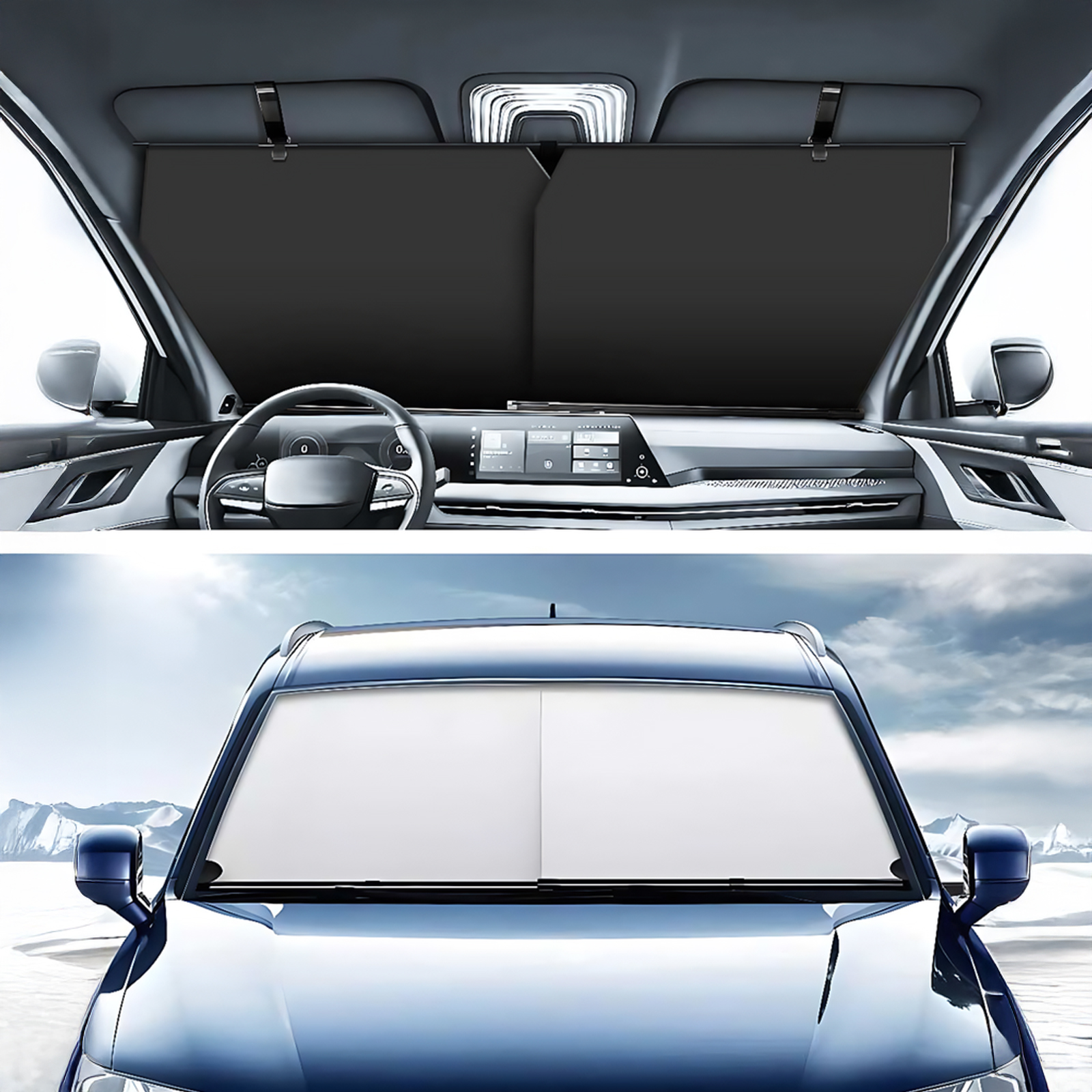 トヨタ ハイエース 200系 サンシェード ロール式 車用 フロント 吸盤