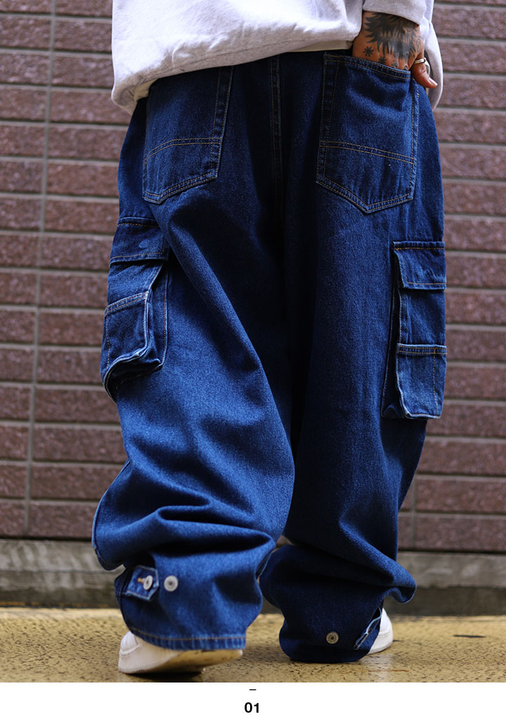 FUBU（フブ） デニム ジーンズ カーゴパンツ バギー パンツ 軍パン