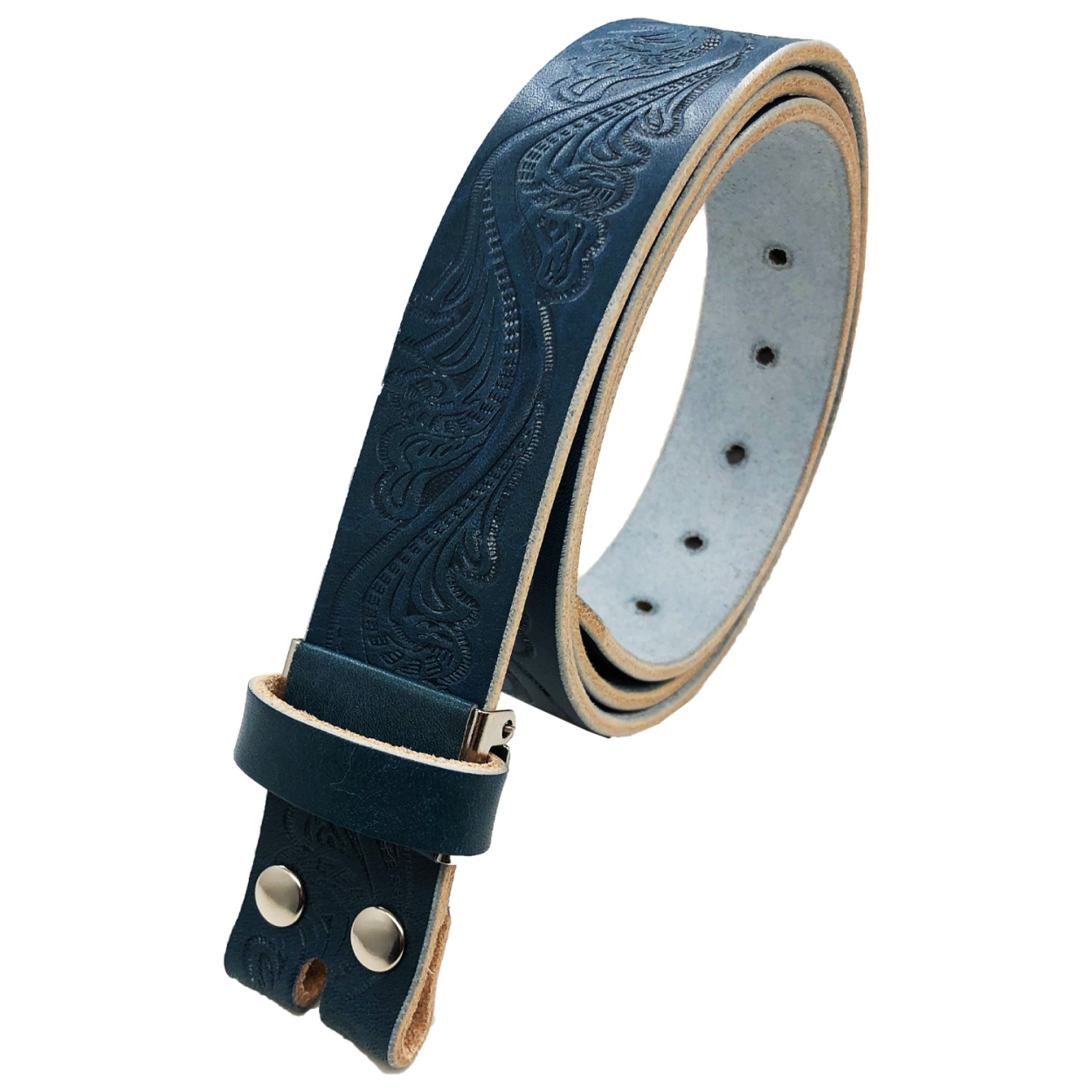 ベルト 栃木レザー クラフト 型押し 柄 メンズ 本革 帯のみ 交換用