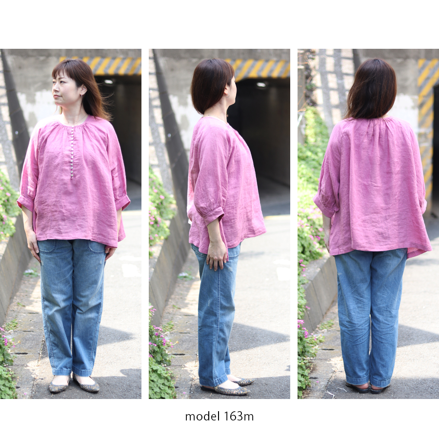 リネンシャンブレー多ボタンブラウス【08mab】 : W Pocket - 通販