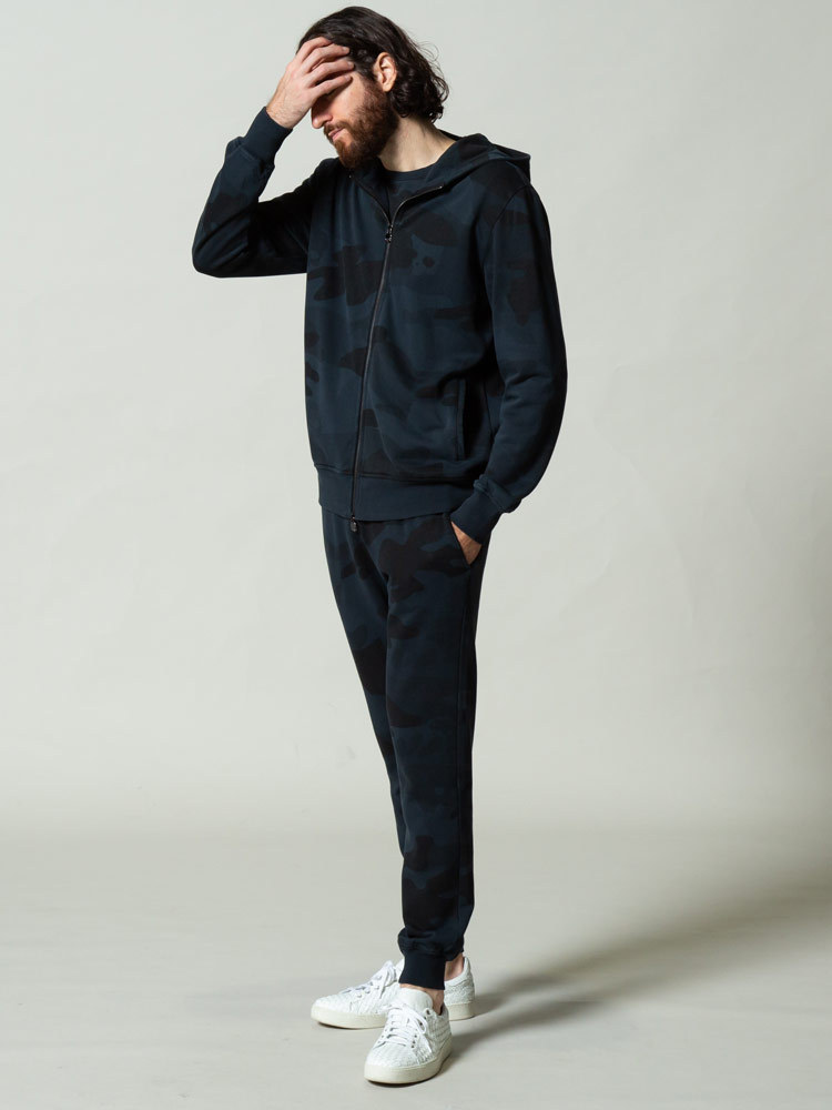 HYDROGEN（ハイドロゲン） メンズ 迷彩 スカル 総柄 パーカー ロング