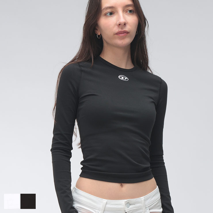 DIESEL（ディーゼル） ロンT レディース ロゴ オーバルD クルーネック