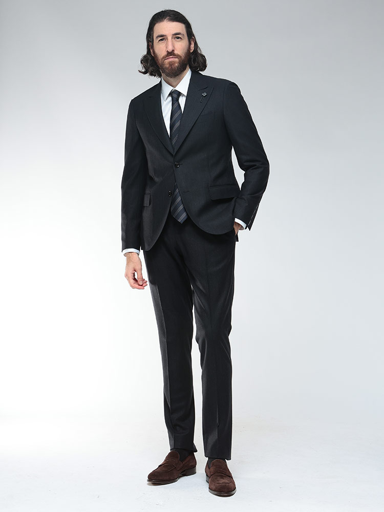 LARDINI（ラルディーニ） スーツ メンズ ヘリンボーンピーク シングル