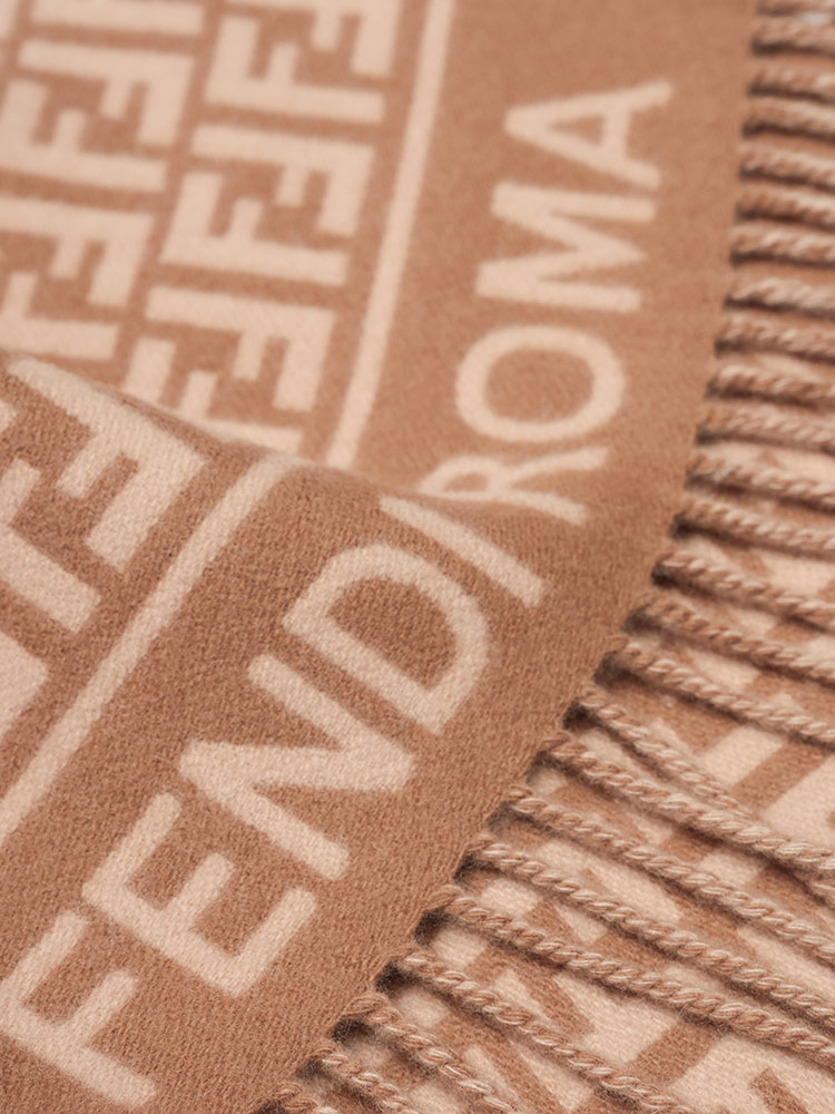 FENDI（フェンディ） マフラー レディース カシミヤ混 ズッカ柄 総柄