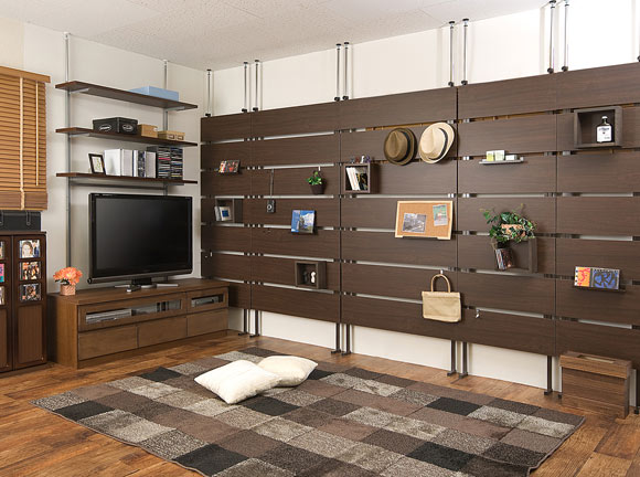 突っ張り 壁面収納ラック 幅120cm 3段タイプ オープンラック ウォール