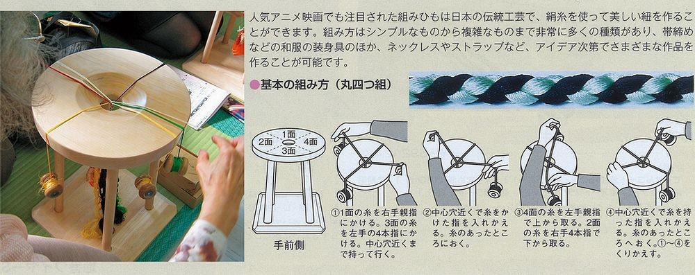 日本 伝統工芸 組紐 組みひも器具セット 丸台 組玉 中心重り 芯糸 趣味