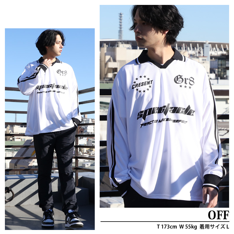 8 衿付きサッカーロンT メンズ ゲームシャツ 長袖 : 8(eight) - 通販