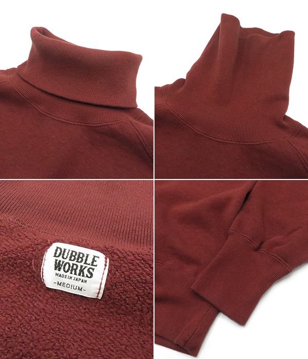 DUBBLEWORKS（ダブルワークス） LOOP WHEEL 吊編み タートルネック