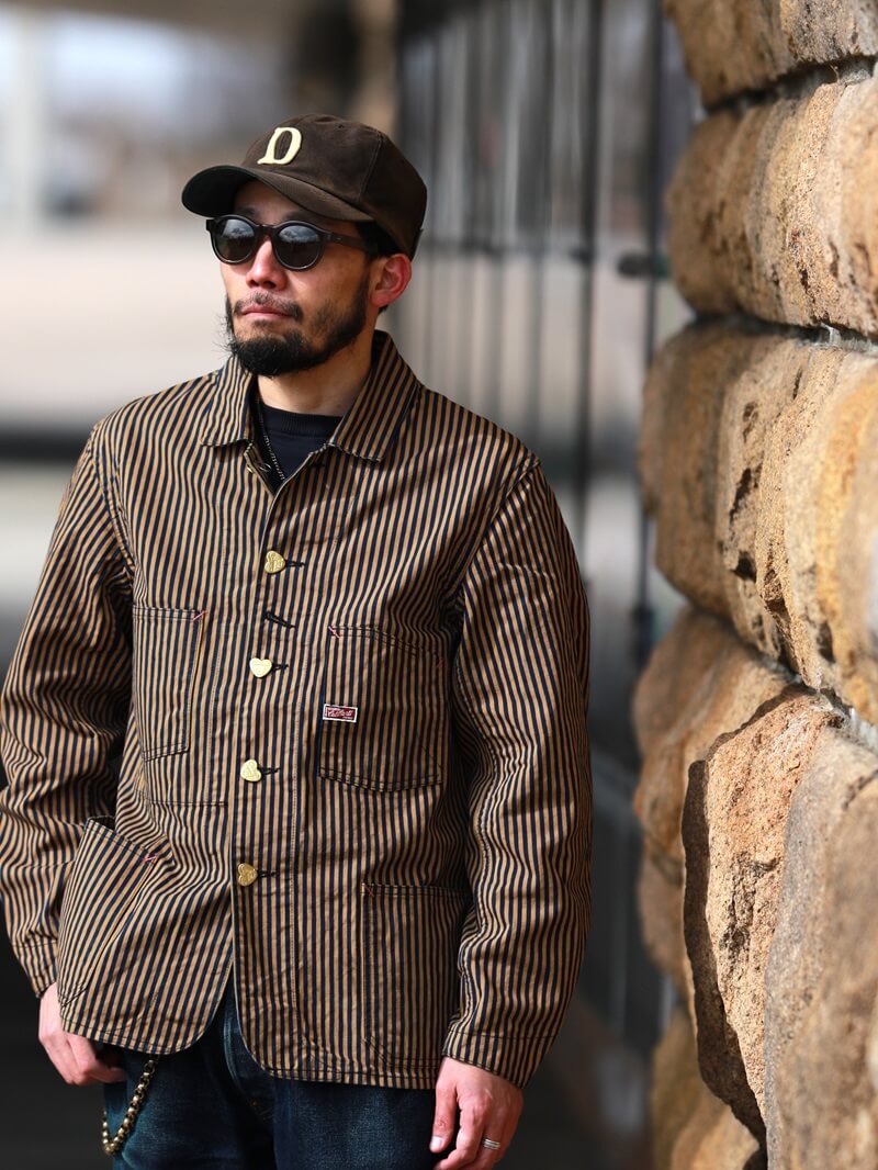 TCBジーンズ キャットハート チョアコート タビーキャットストライプ