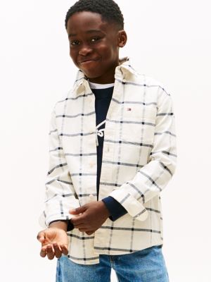 Kids' Windowpane Check Stretch Shirt | Tommy Hilfiger USA