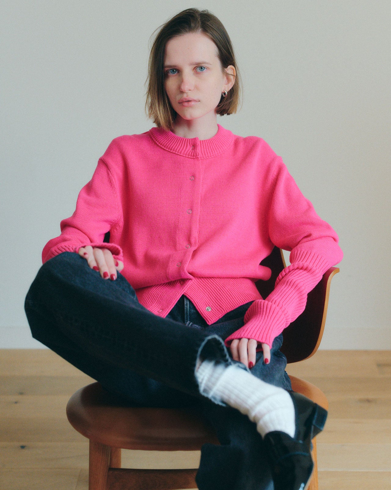 シンゾーン COTTON LONG RIB CARDIGAN PINK 【公式通販】