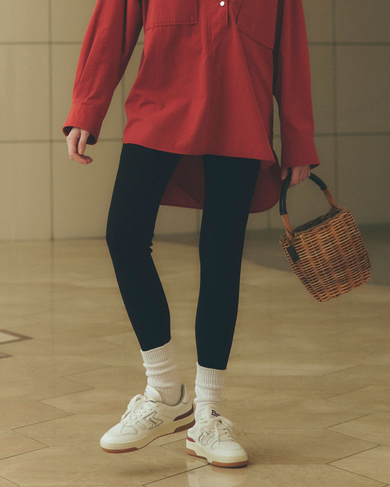 Shinzone（シンゾーン）】KNIT GEORGETTE LEGGINGS レギンス