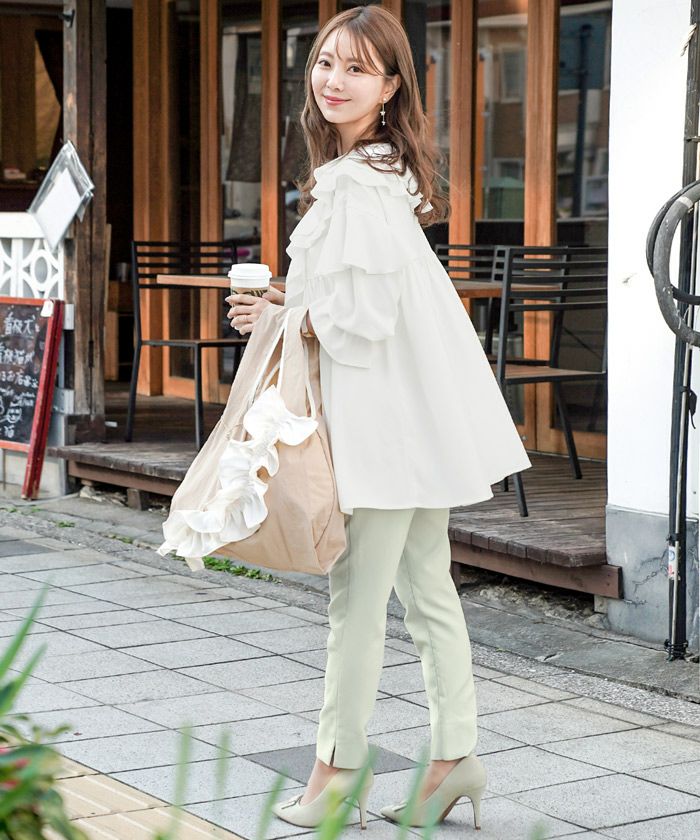 チュニック フリルカラー キャンディースリーブ le reve vaniller 全2