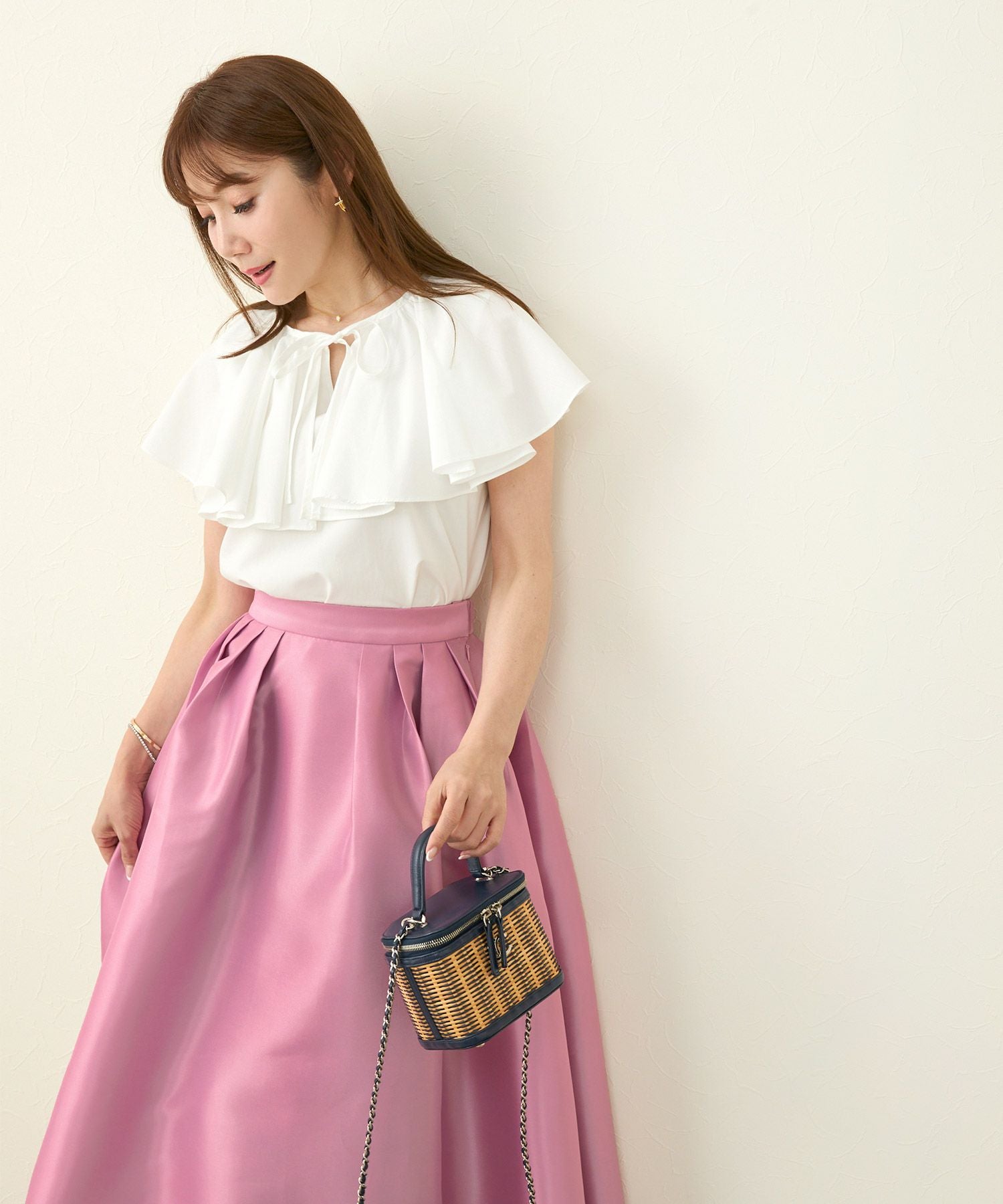 サテン ふんわり フレア スカート Liala×PG 全3色｜lpg621-1944【1