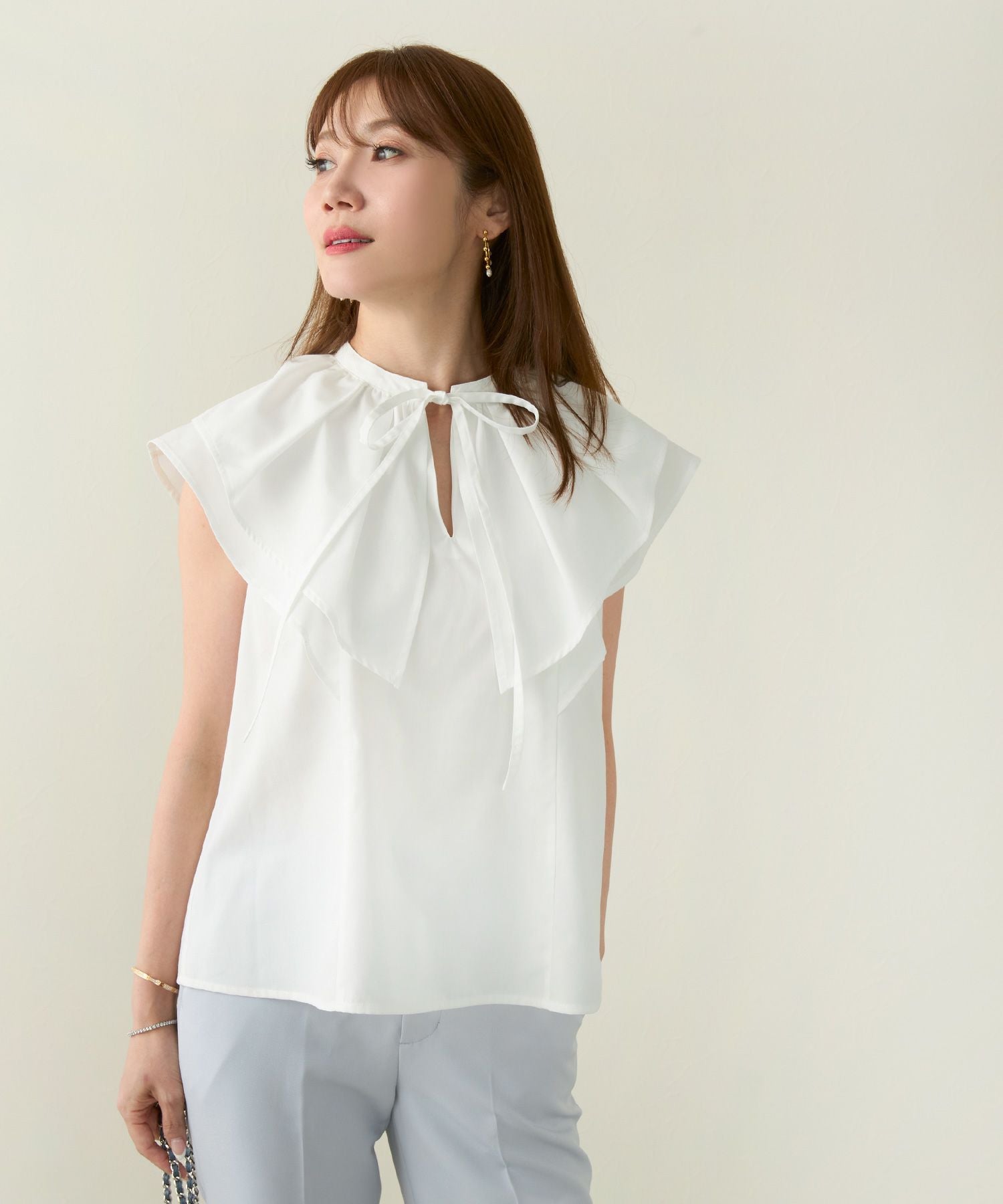 フリル 襟 リボン付き ブラウス Liala×PG 全3色｜lpg861-1938【1