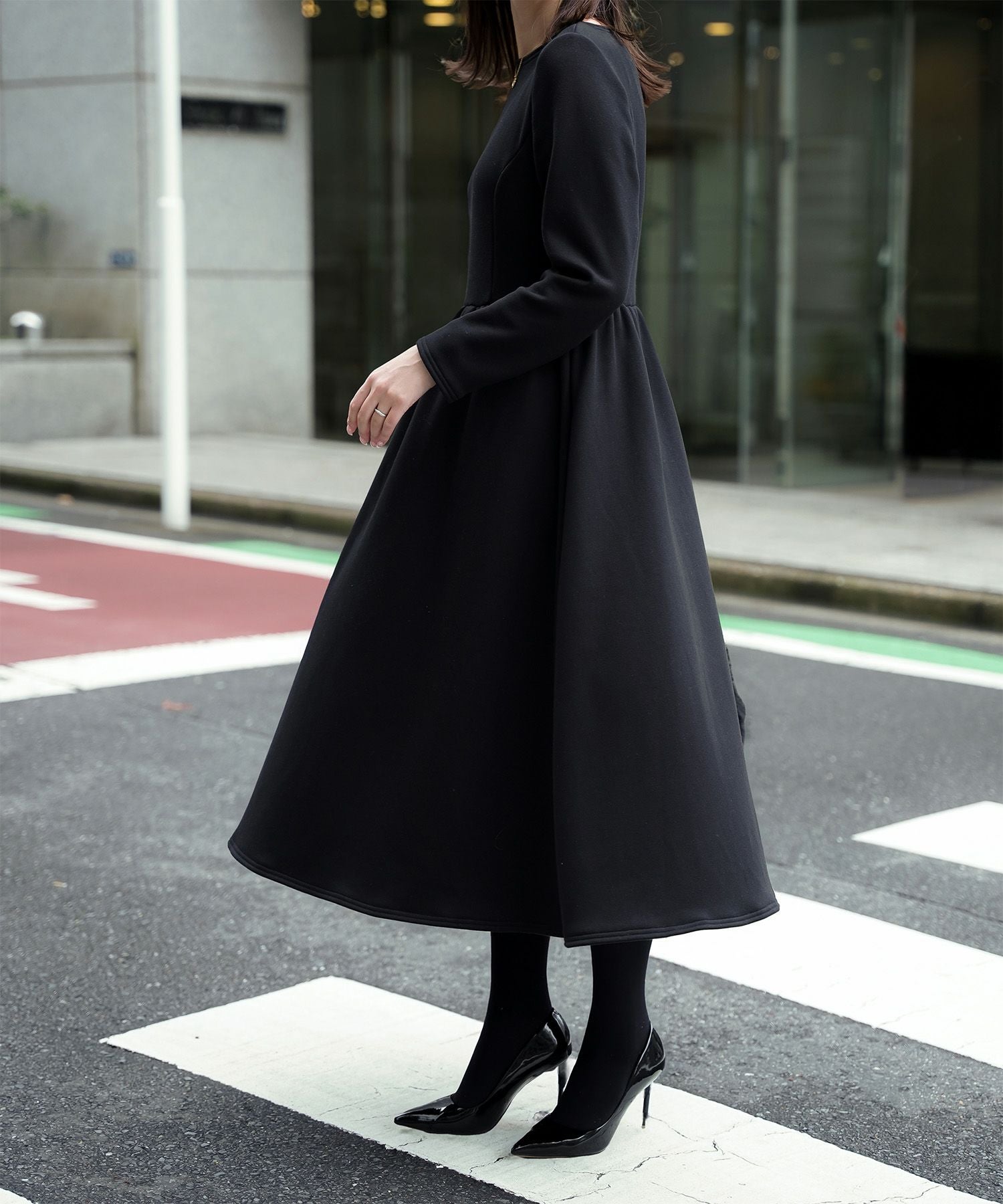 ボンバーヒート フィットアンドフレア ワンピース HUIT 全3色｜hit341