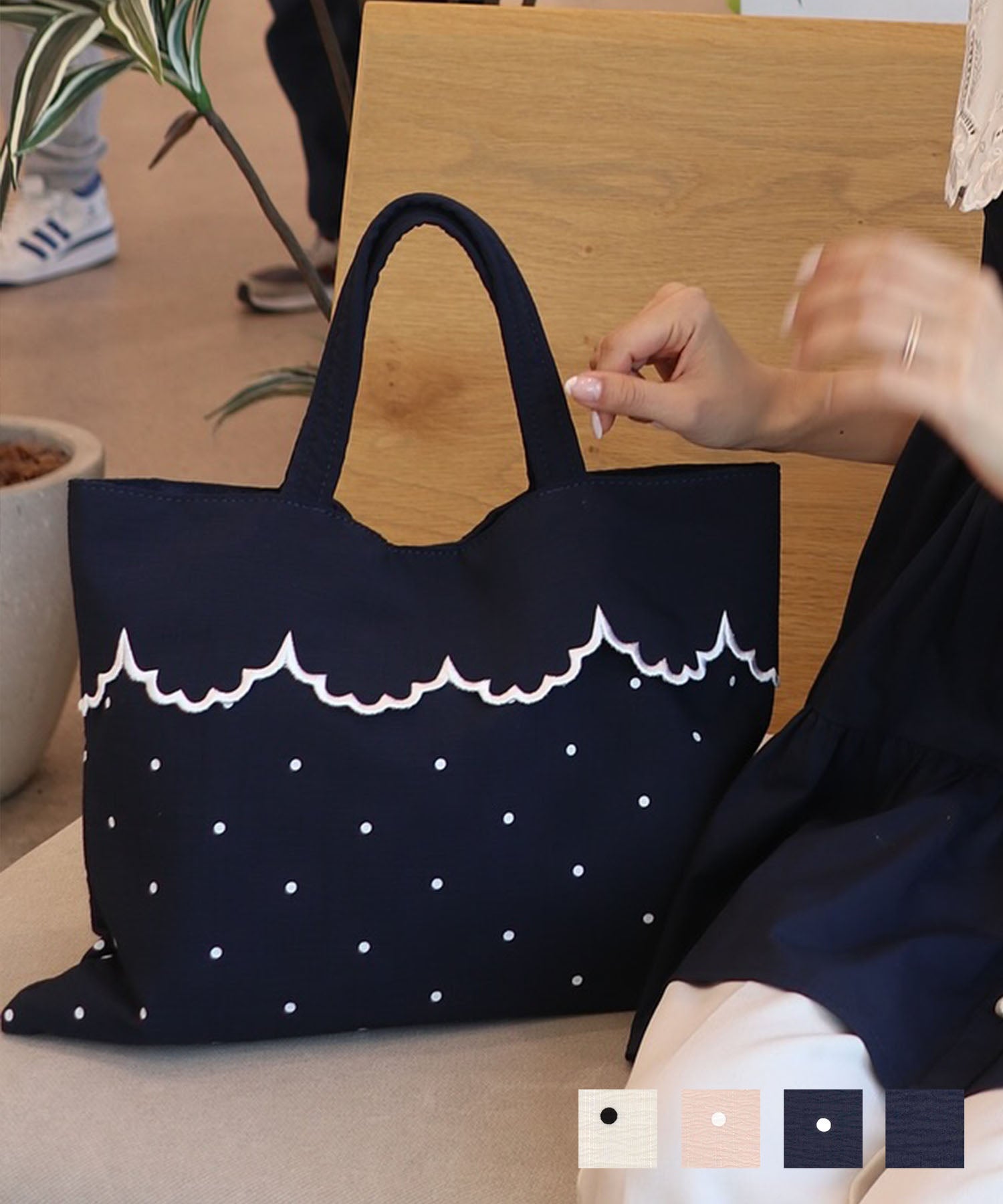 ドット スカラップ サブバッグ le reve vaniller 全4色｜lvn942-1975