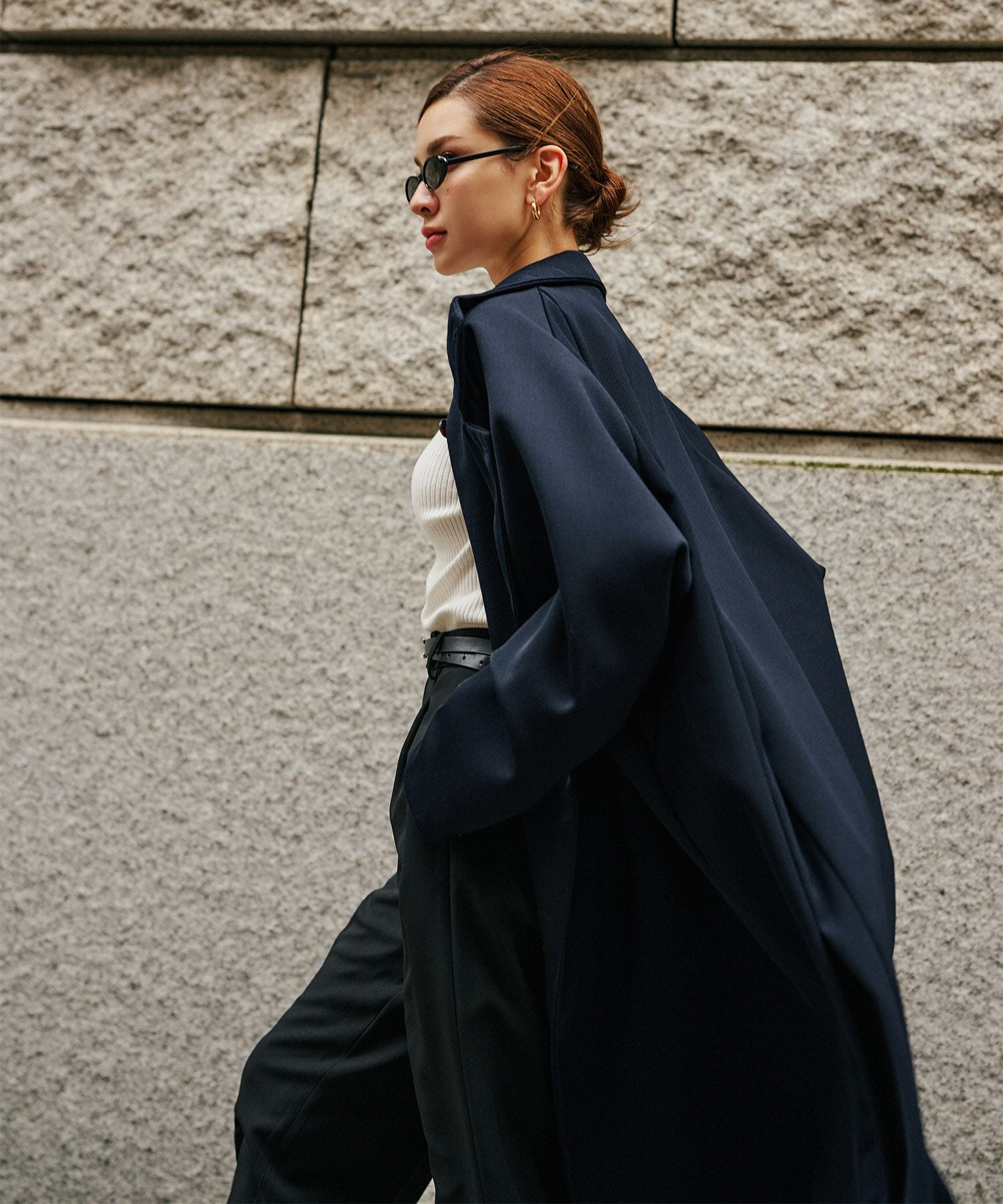 ユニセックス］ スタンドカラー コクーン コート KINO THE KEI 全2色