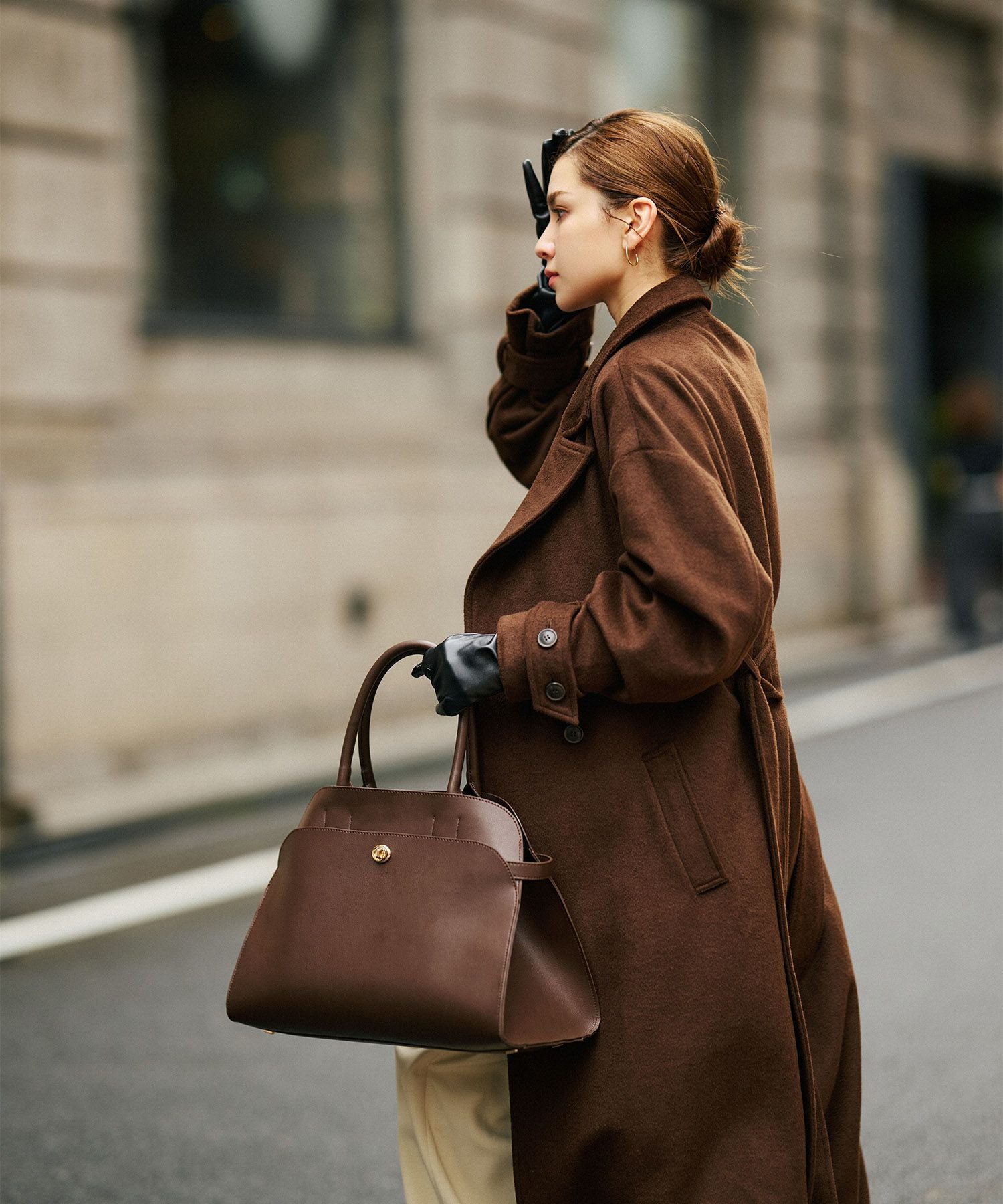 TIMESALE ベルテッド ロングコート KINO THE KEI 全3色｜ktk141-0135