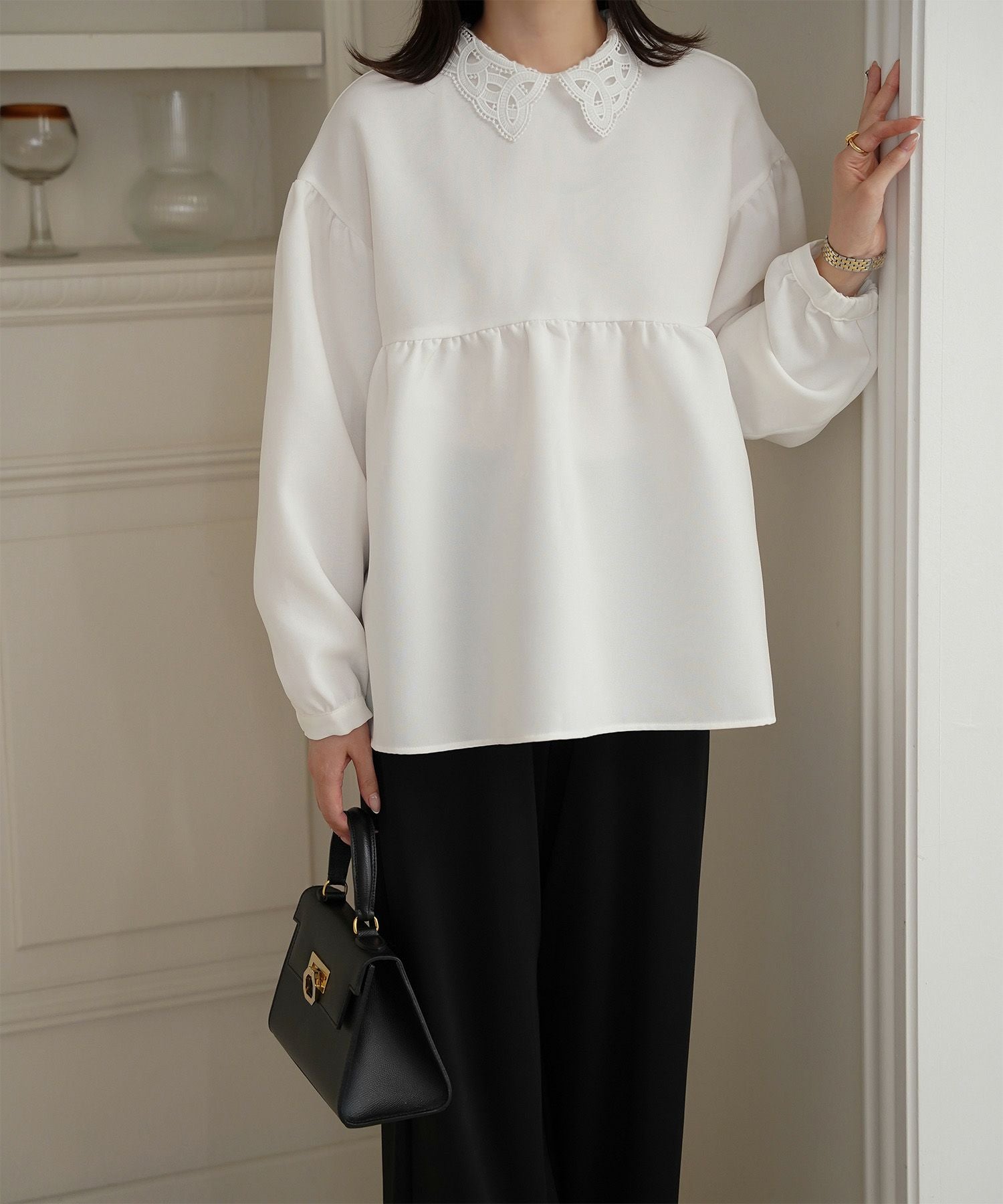 レース 襟付き ブラウス HUIT 全3色｜hit831-0271【3】 - 長袖商品一覧