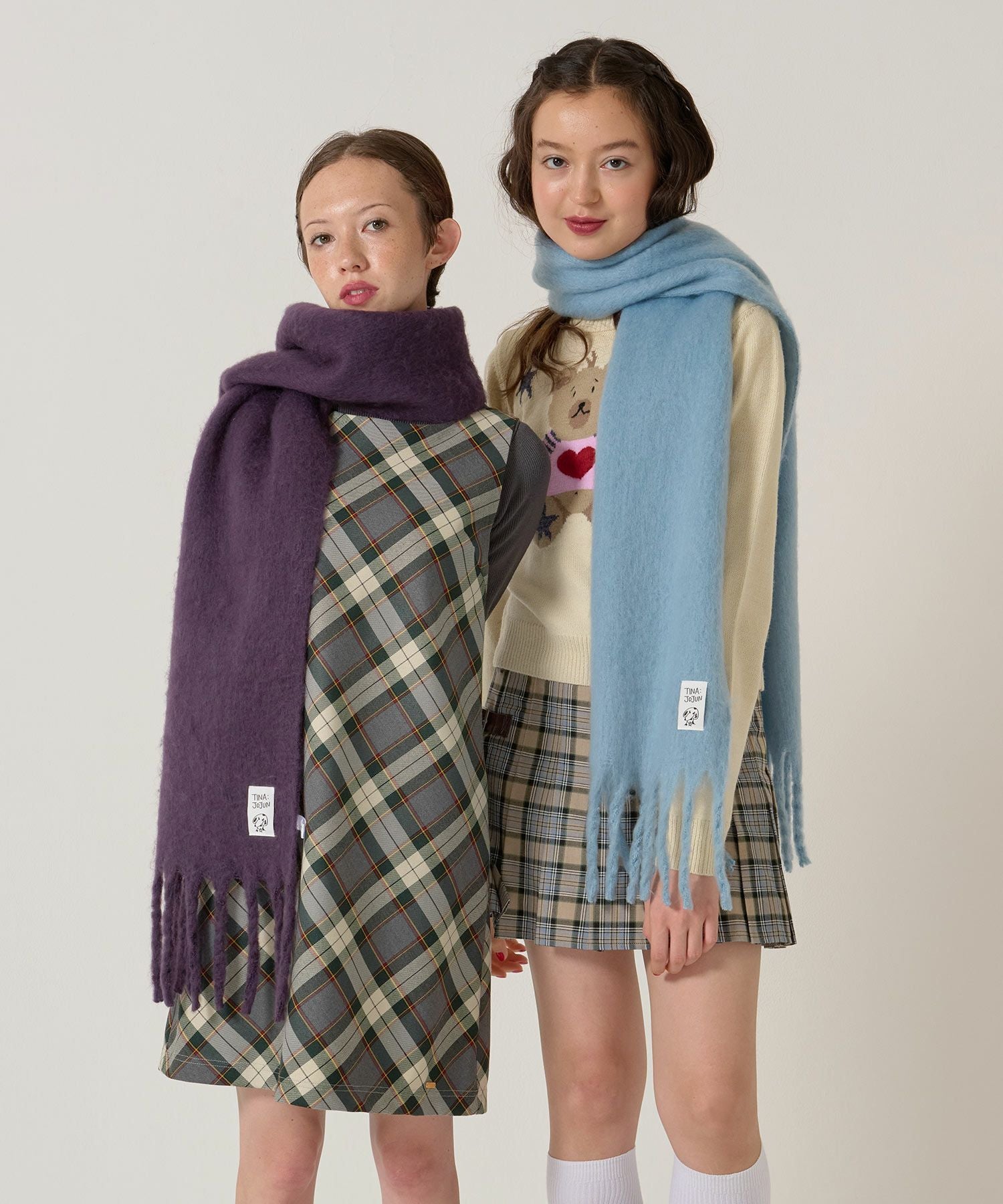 バイアスチェック柄 ノースリーブワンピース TINA：JOJUN 全2色