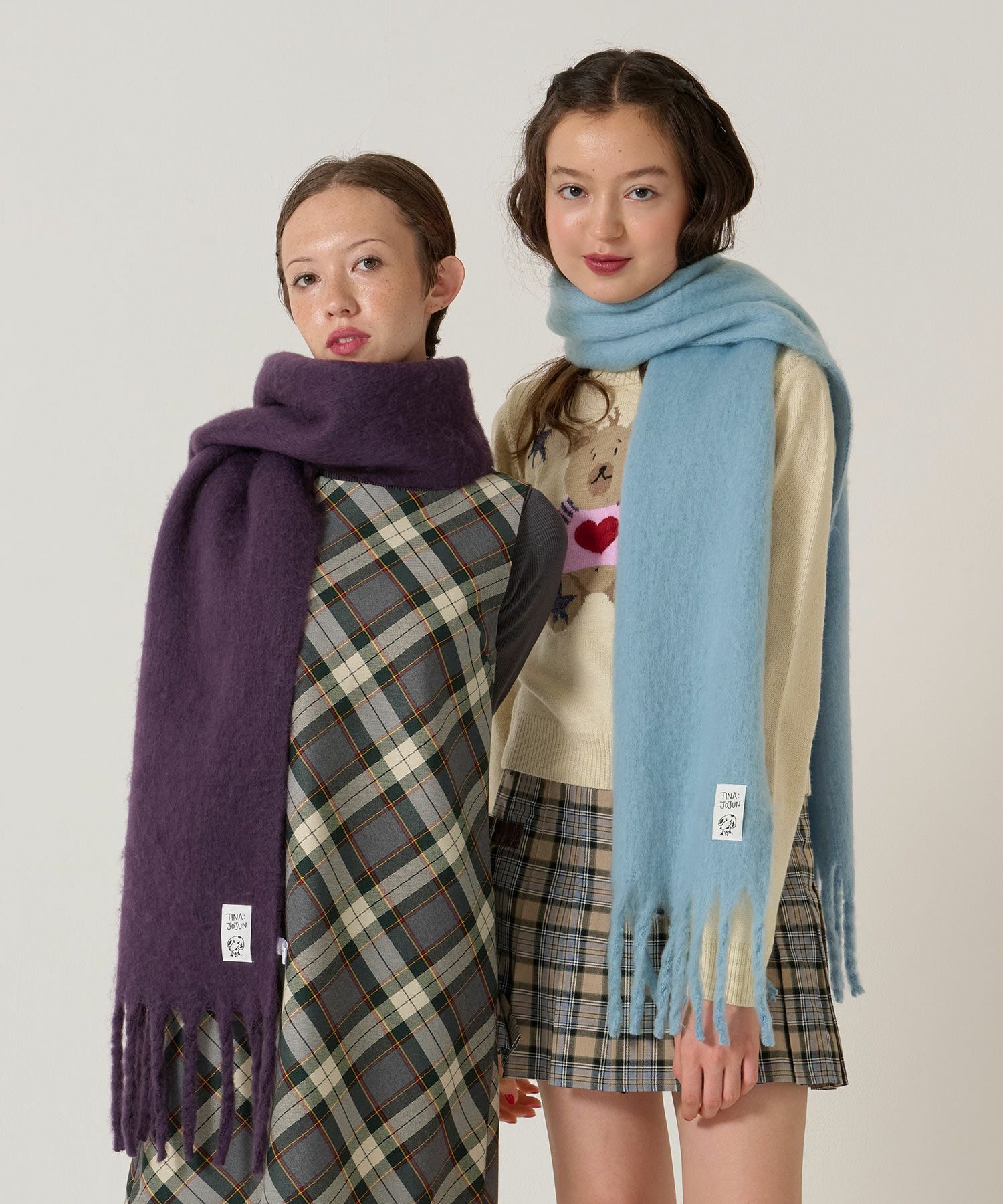 モヘヤライク カラーマフラー TINA：JOJUN 全3色｜tnj941-1111【2