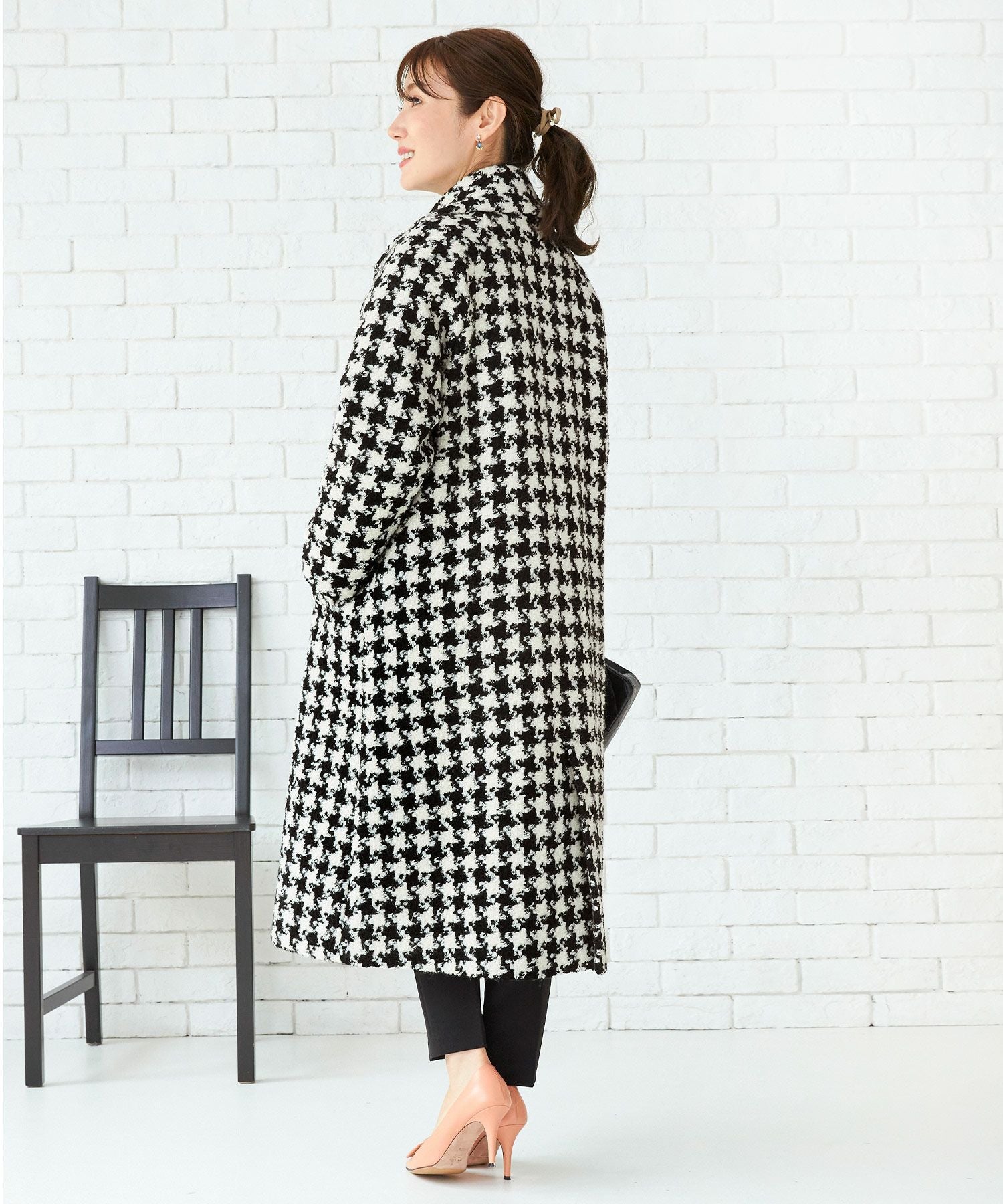 OUTLET-SALE テーラーカラー ダブル釦 ツイード コート Liala×PG 全6色