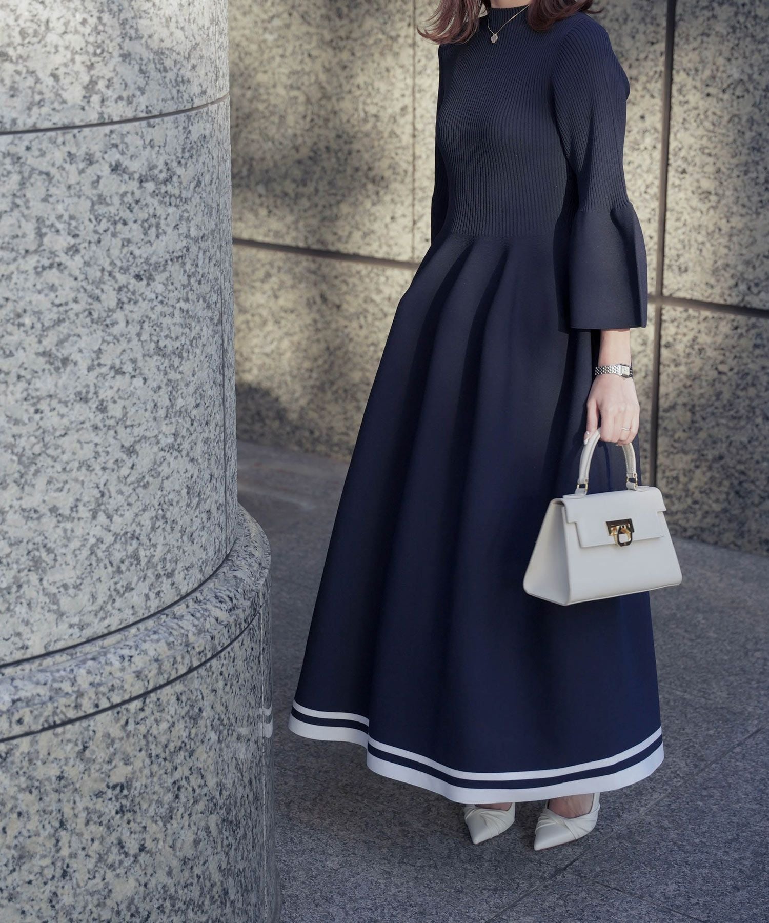 TIME-SALE ホールガーメント ニット ロング ワンピース HUIT 全6色