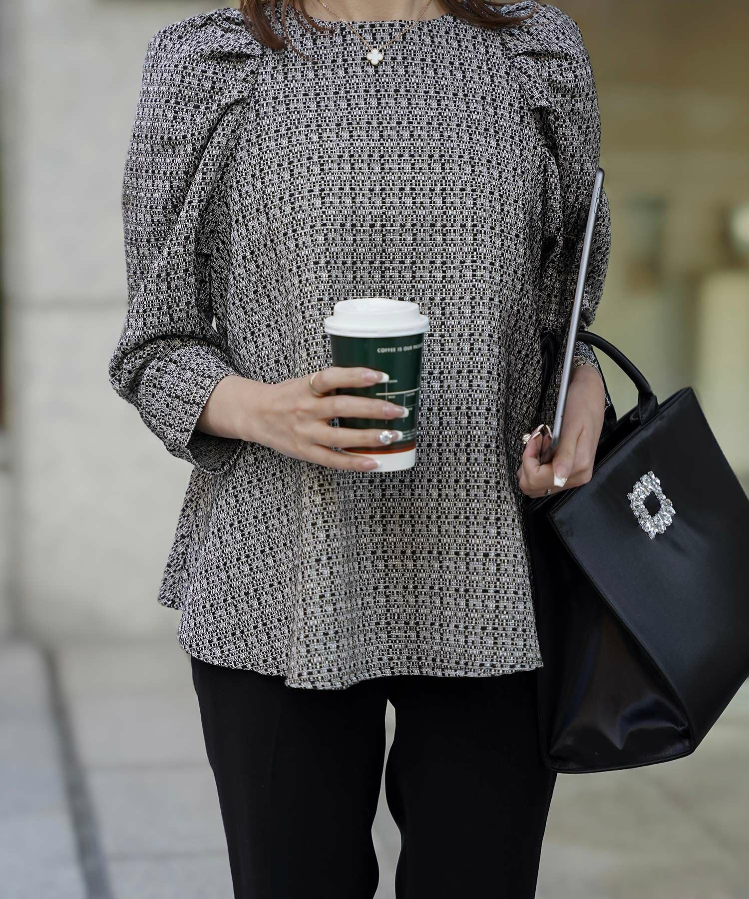 ツイード フレア トップス HUIT 全6色｜hit841-0022【16】 - 長袖商品