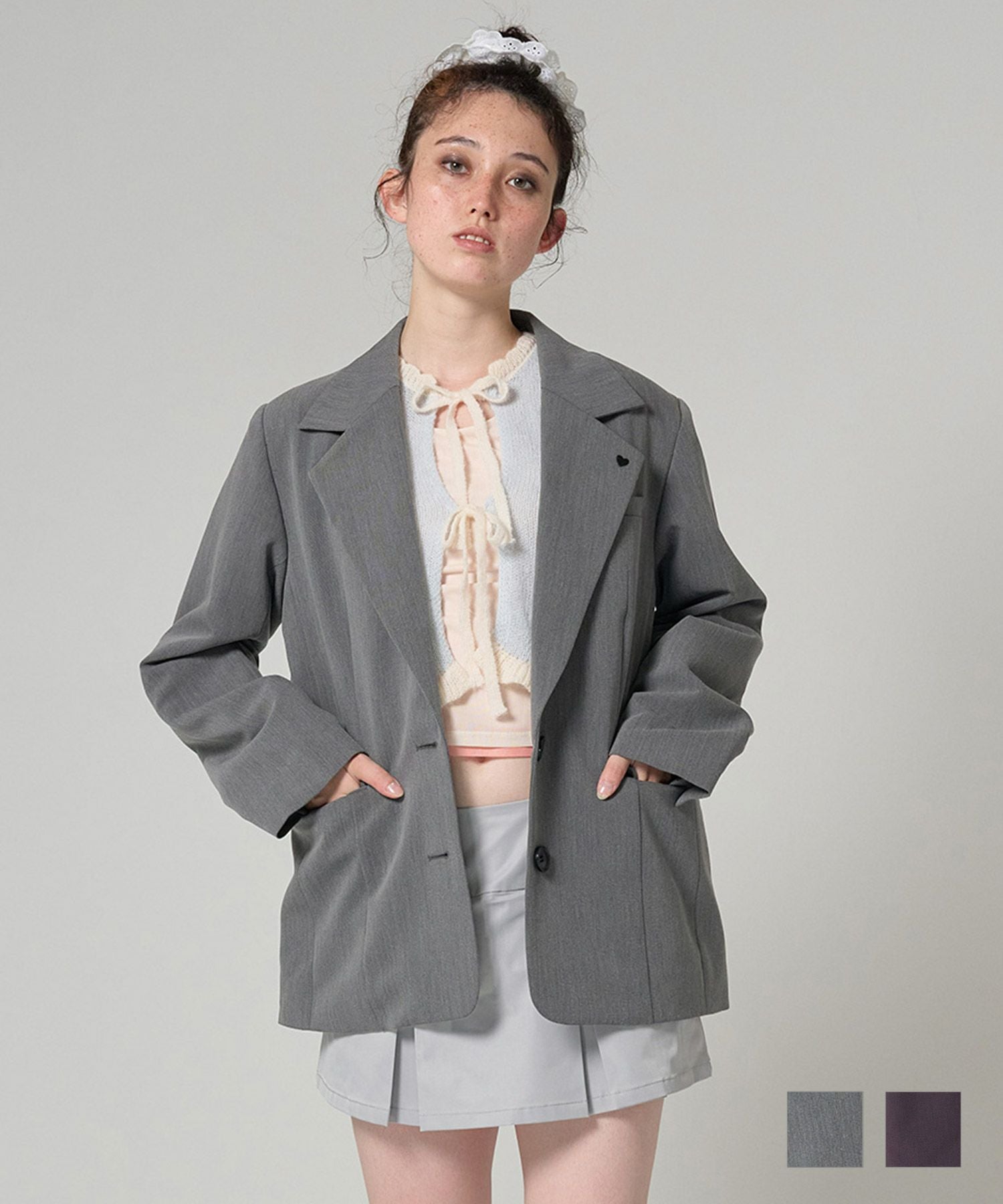 Special-Price-SALE ハート刺繍入り テーラードジャケット TINA：JOJUN